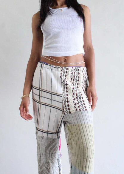 Upcycled Knit Sweater Patchwork Pants