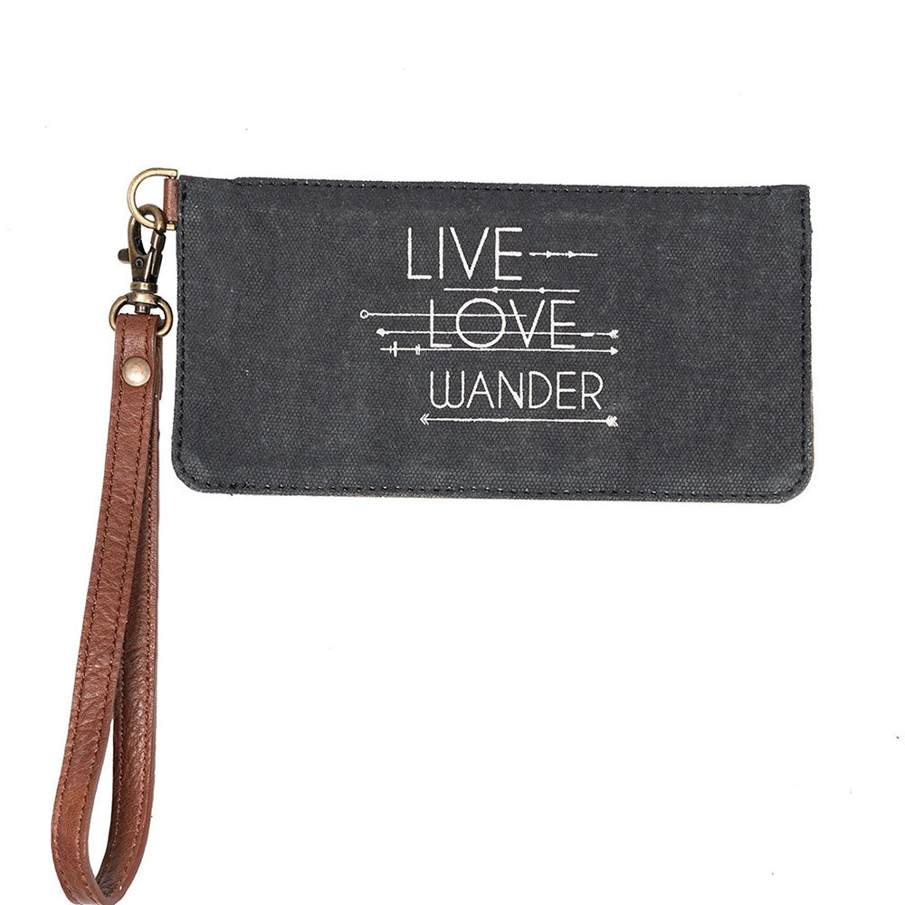 Live Love Wander Canvas Card holder/wristlet