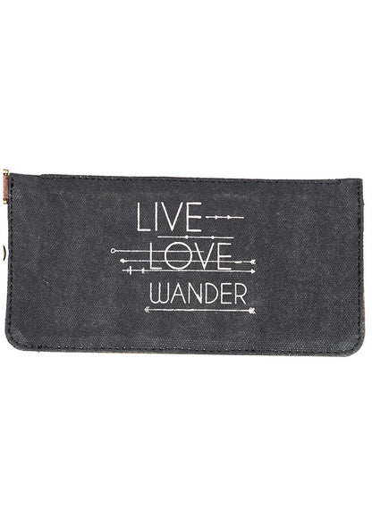 Live Love Wander Canvas Card holder/wristlet