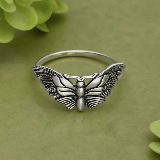 Sterling Silver Moth Ring