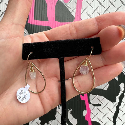 Moonstone Teardrop Gold Earrings