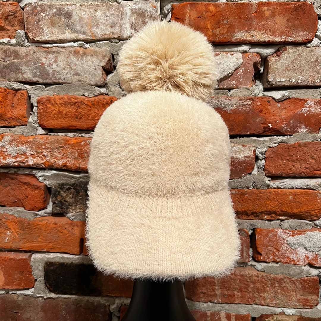 Fuzzy Pom Pom (Detachable) Baseball Cap