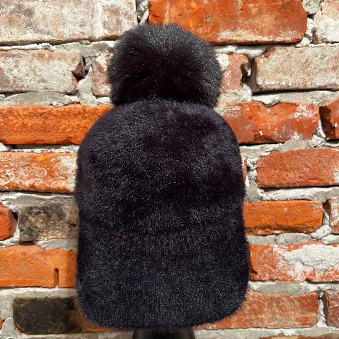 Fuzzy Pom Pom (Detachable) Baseball Cap