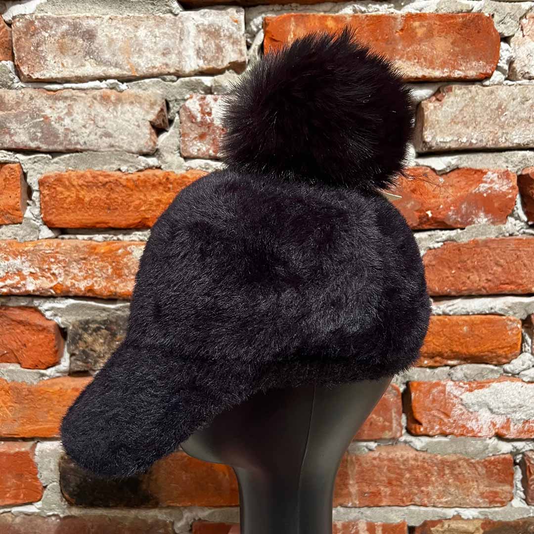 Fuzzy Pom Pom (Detachable) Baseball Cap