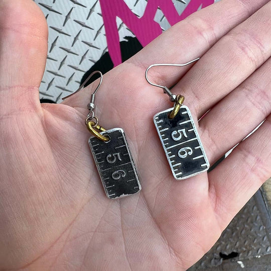 Upcycled Ruler Dangle Earrings