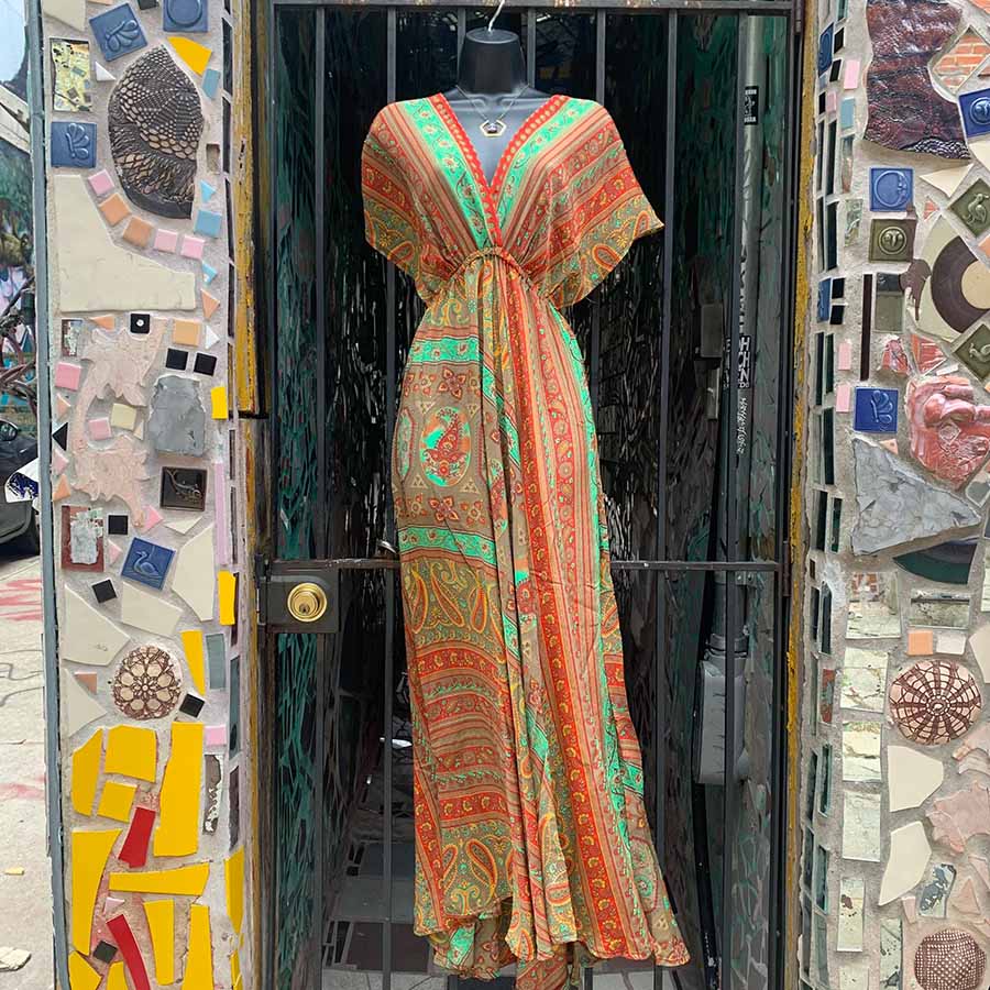 Upcycled Sari Maxi Dress