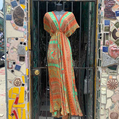 Upcycled Sari Maxi Dress