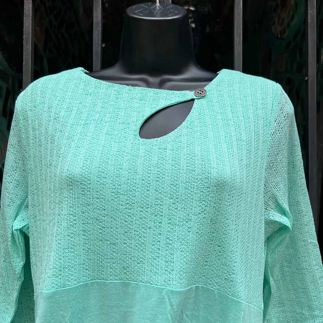 Seafoam Green Cutout Tunic Dress