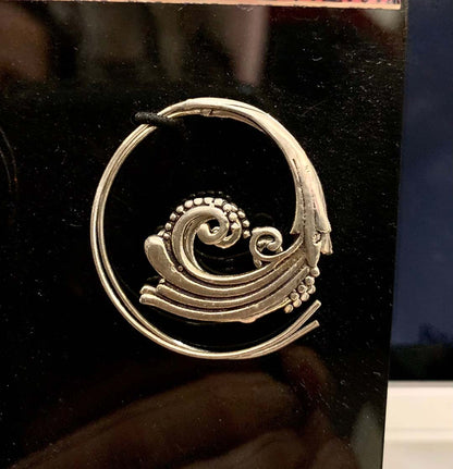 Silver Spiral Hoops Boho Earrings