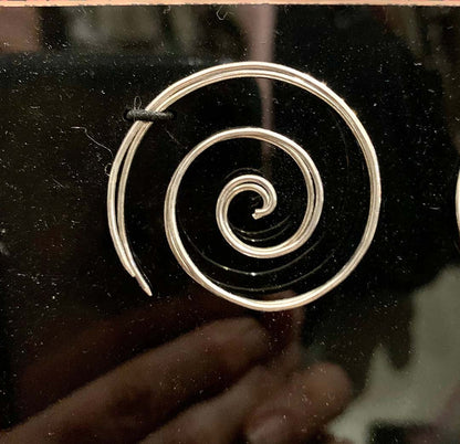 Silver Spiral Hoops Boho Earrings