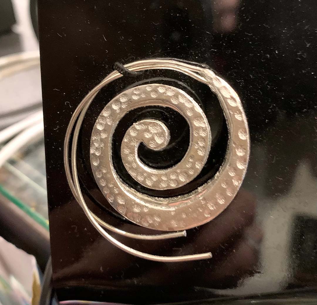 Silver Spiral Hoops Boho Earrings