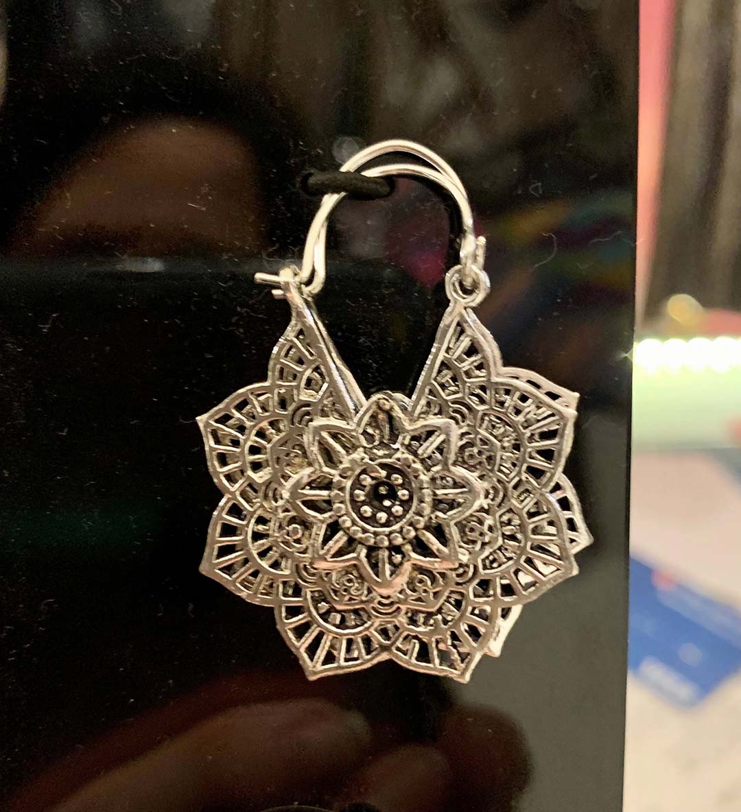 Silver Tribal Hoops Boho Earrings