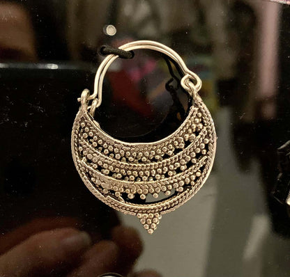 Silver Tribal Hoops Boho Earrings