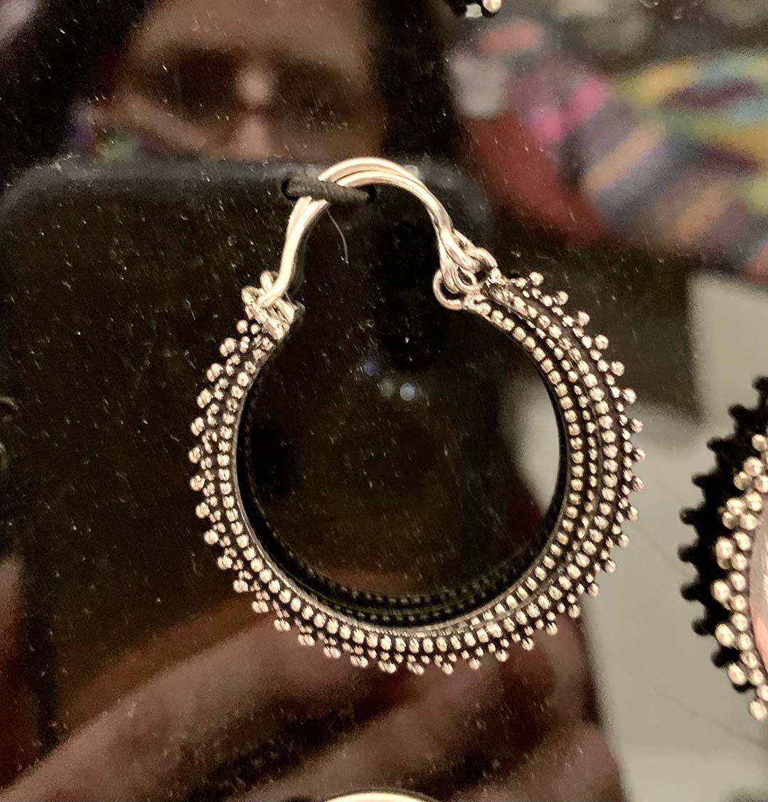 Silver Tribal Hoops Boho Earrings
