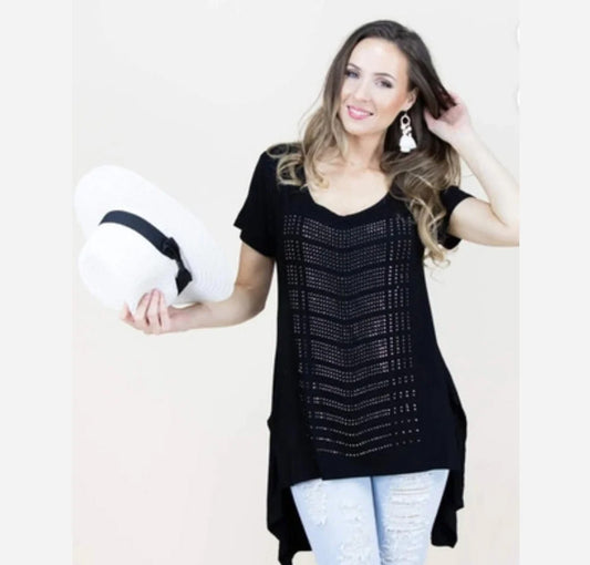 Studded Sparkle Hi Lo Tee Shirt
