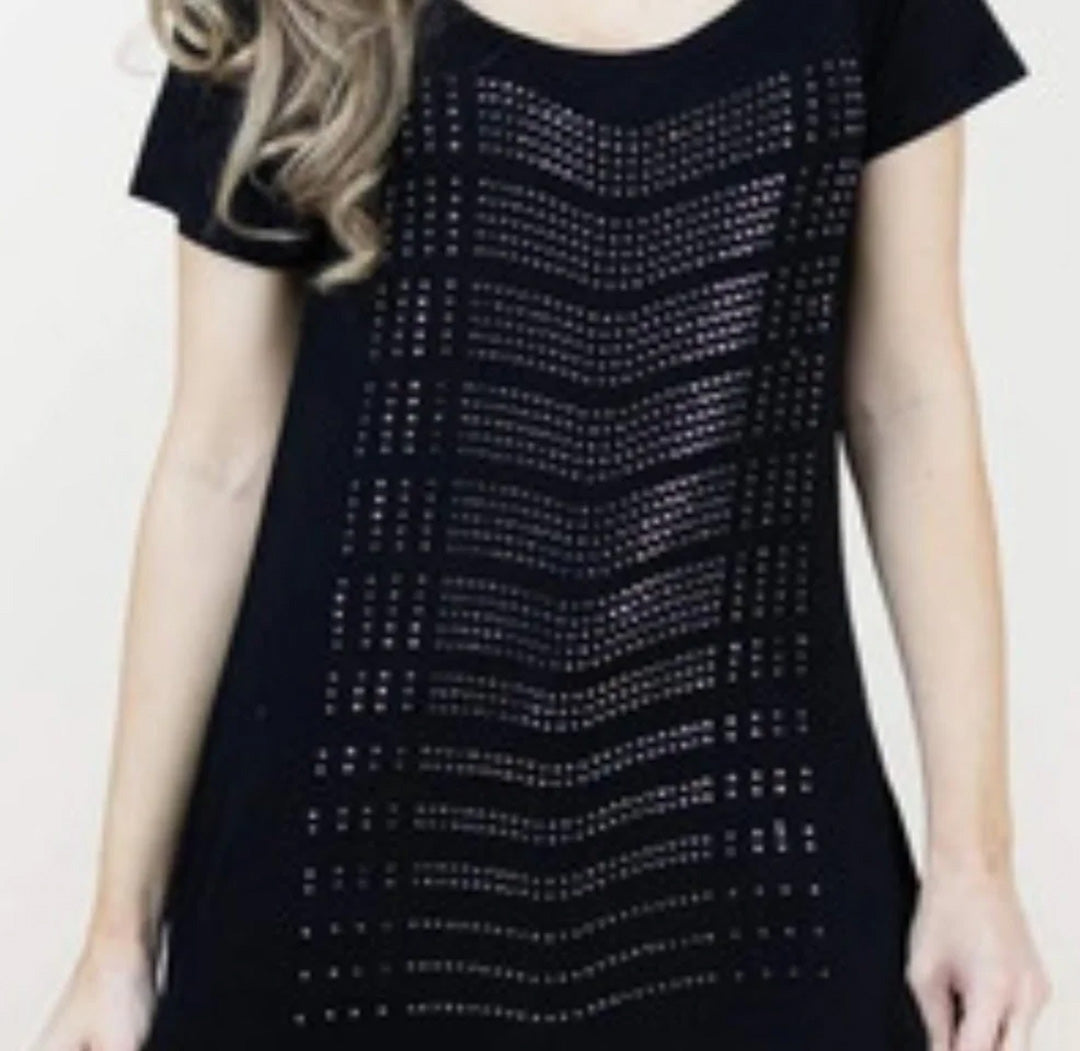 Studded Sparkle Hi Lo Tee Shirt