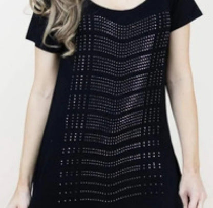 Studded Sparkle Hi Lo Tee Shirt