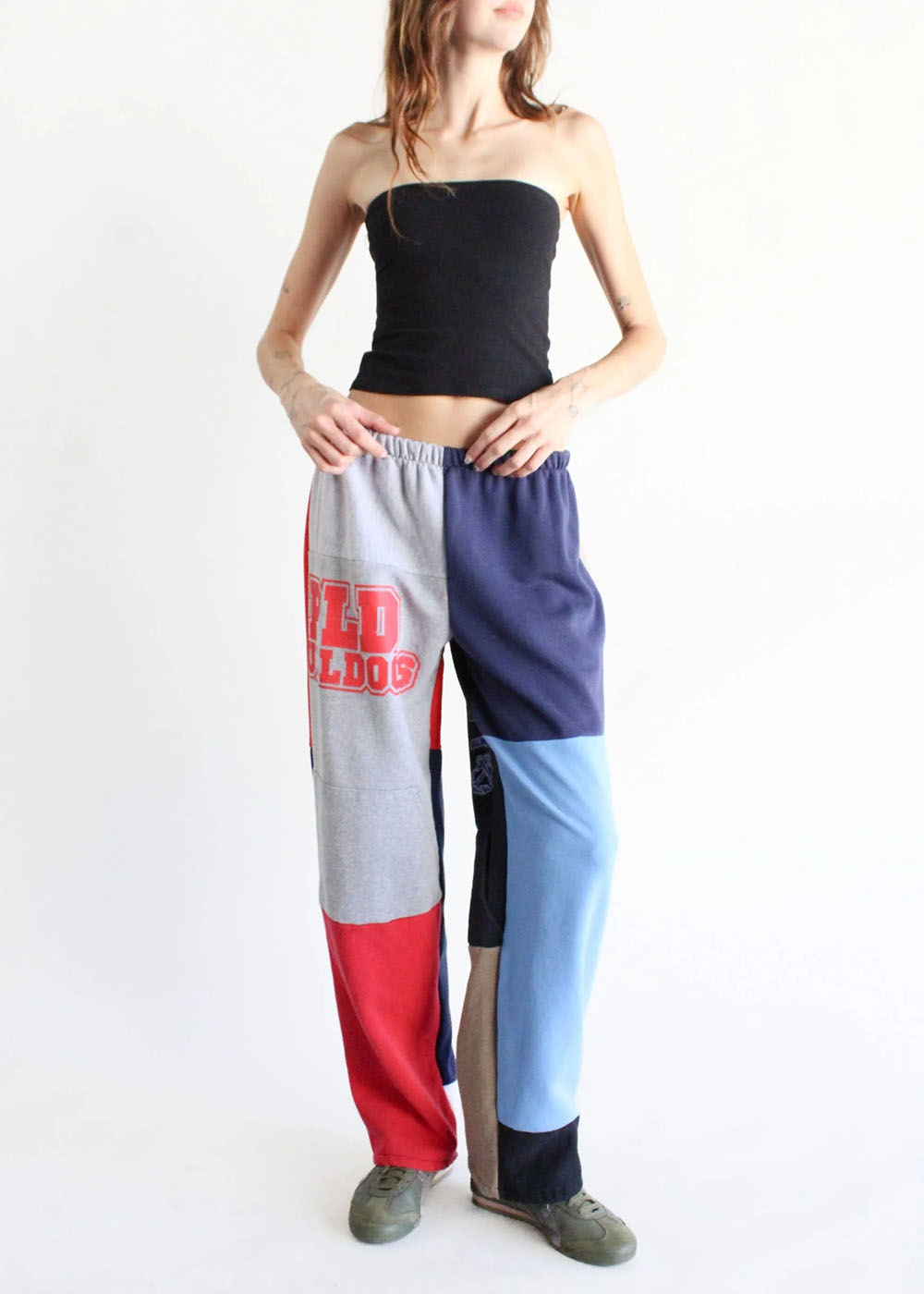 Upcycled Sweatshirt Patchwork Pants
