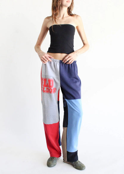 Upcycled Sweatshirt Patchwork Pants