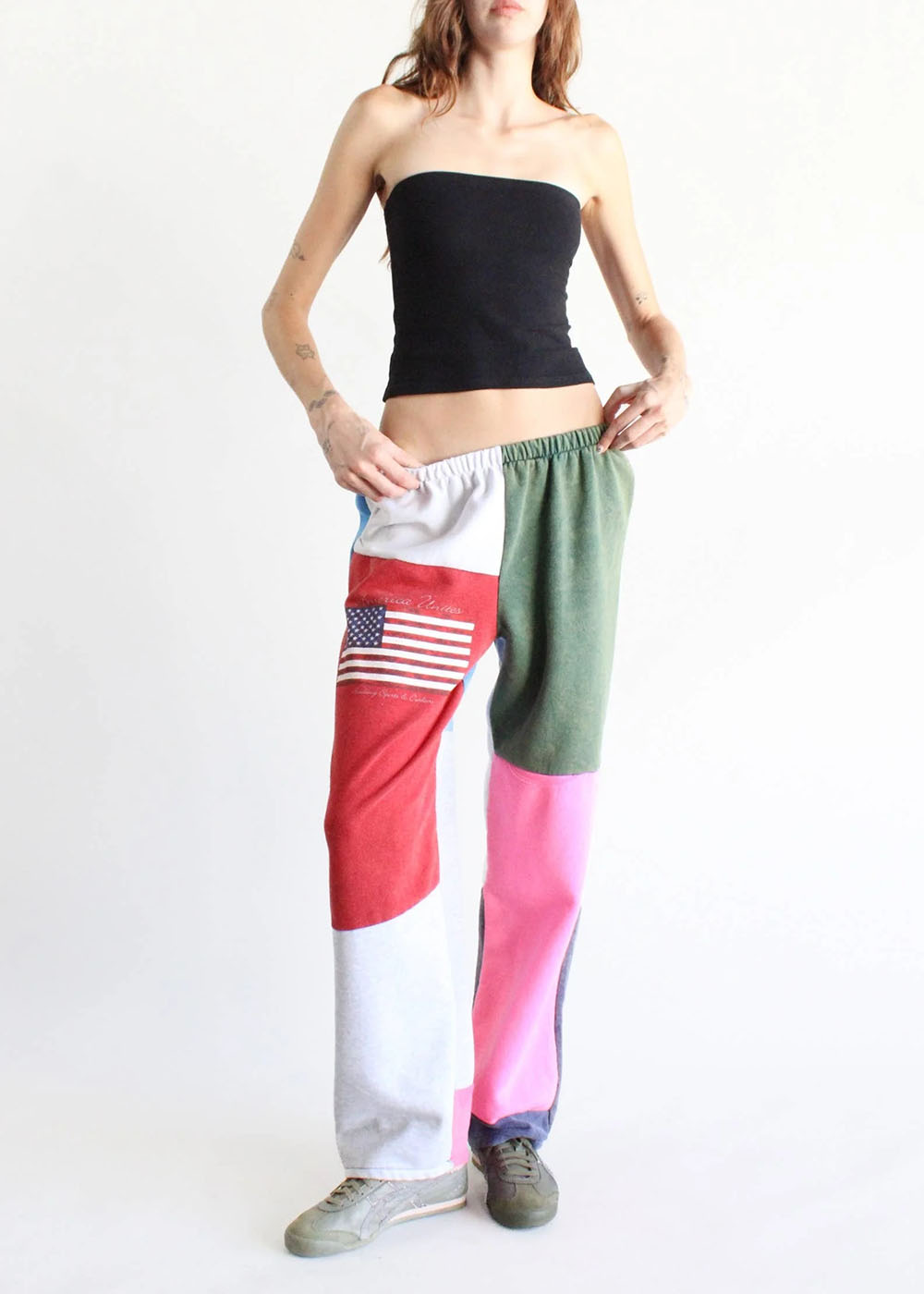 Upcycled Sweatshirt Patchwork Pants