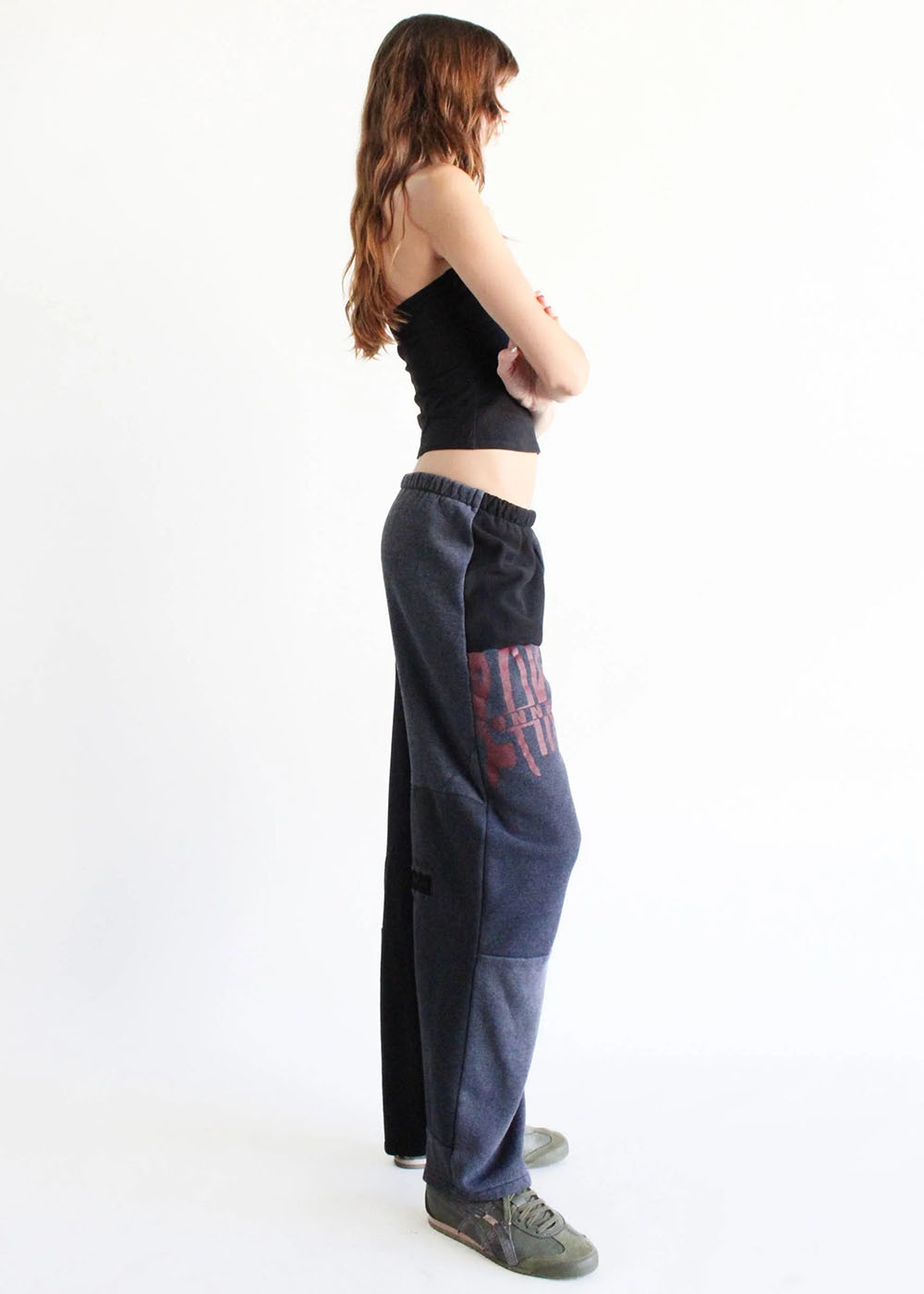 Upcycled Sweatshirt Patchwork Pants