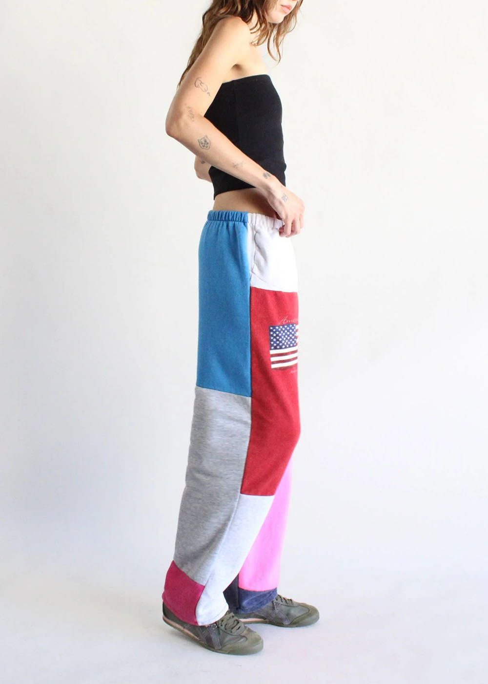 Upcycled Sweatshirt Patchwork Pants