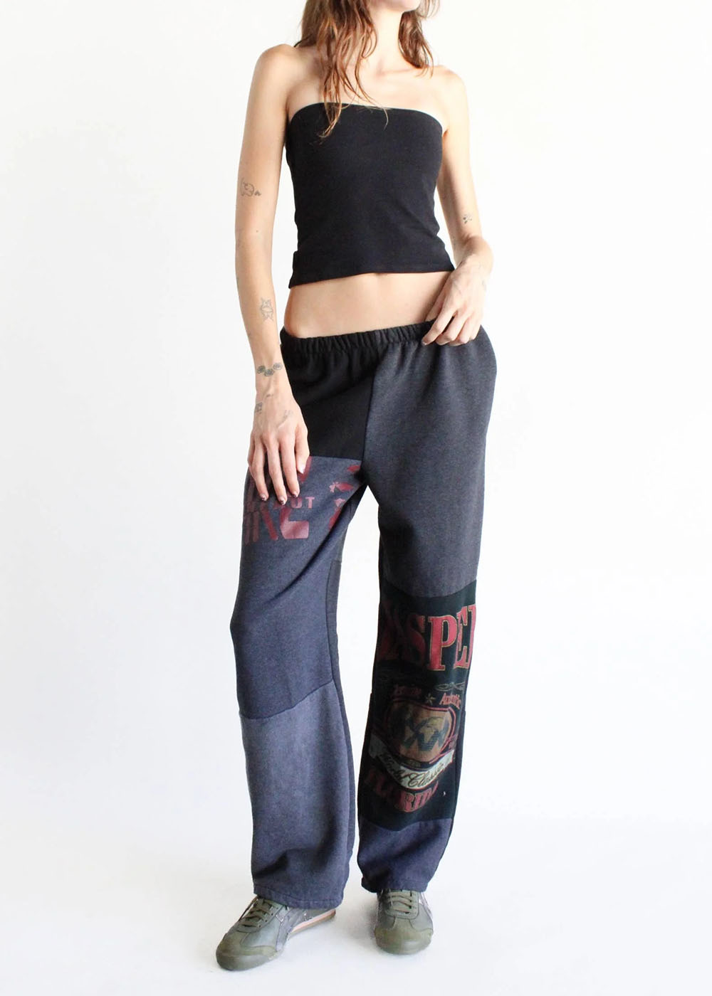 Upcycled Sweatshirt Patchwork Pants