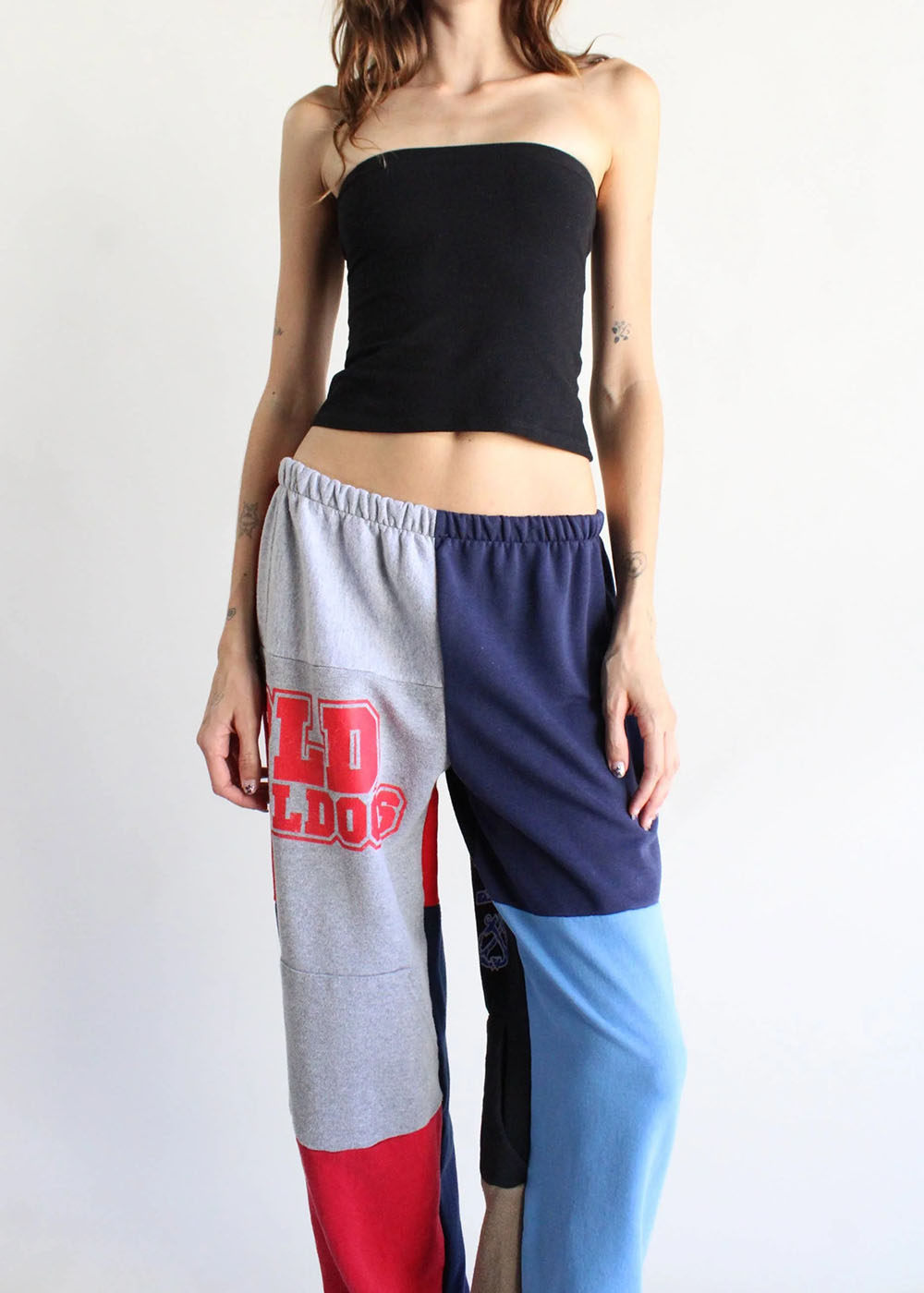 Upcycled Sweatshirt Patchwork Pants