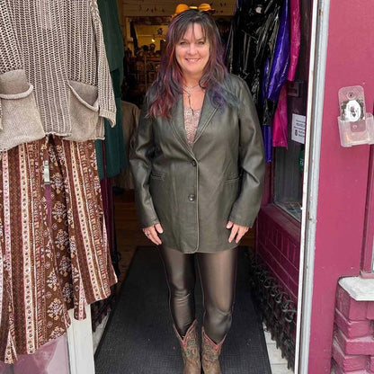 Vegan Leather Blazer
