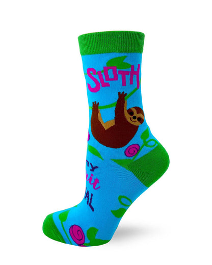 Sloth is My Spirit Animal Women's Novelty Crew Socks