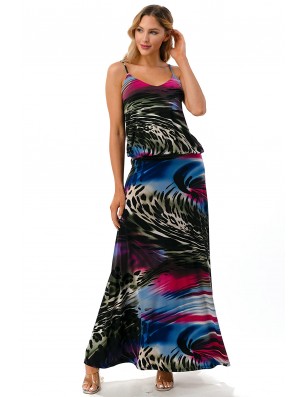 Vibrant, Spaghetti Strap Maxi Dress