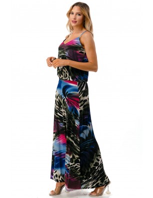 Vibrant, Spaghetti Strap Maxi Dress