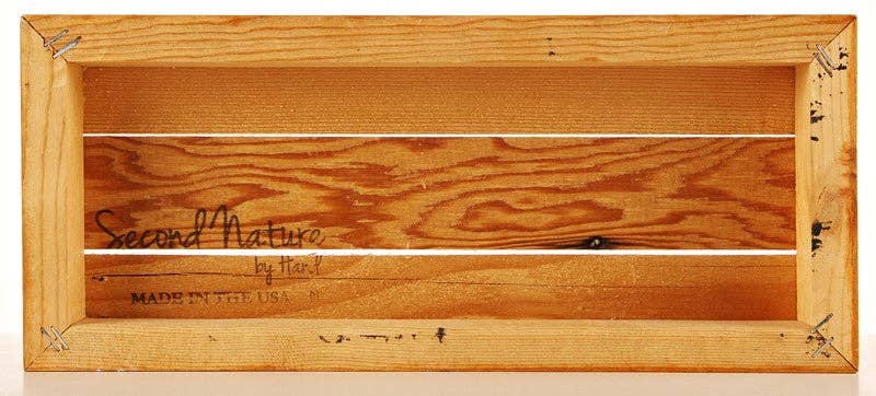 Reclaimed wood sign back with Second Nature branding and “MADE IN USA”