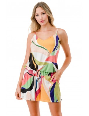 Colorful Romper with Pockets