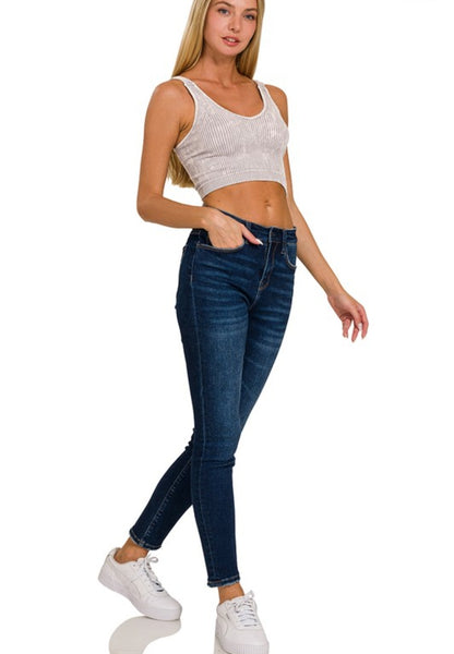 Mineral Washed V-neck Bralette