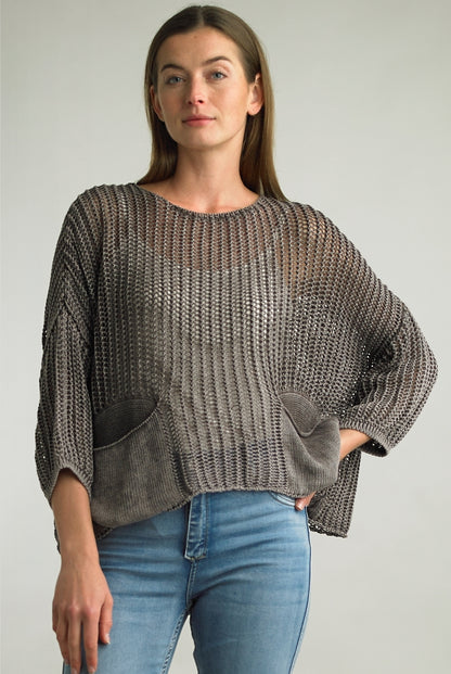 Sweater with Pockets Made in Italy