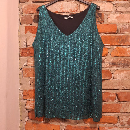 Emerald Sequin Top