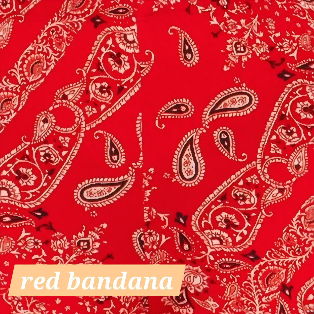 Red bandana print flare leggings with paisley pattern throughout