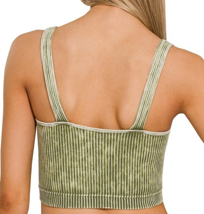 Mineral Washed V-neck Bralette