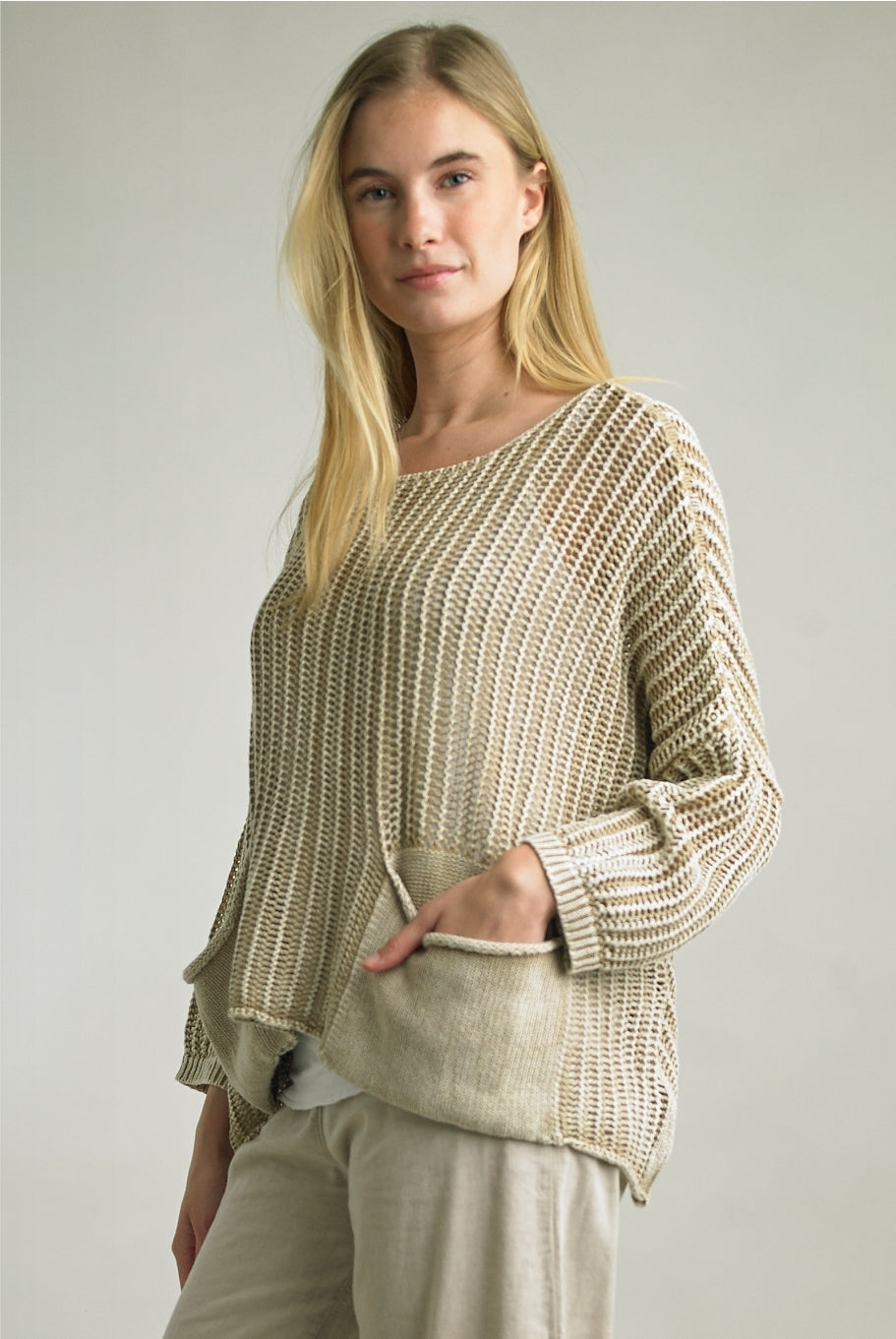 Sweater with Pockets Made in Italy