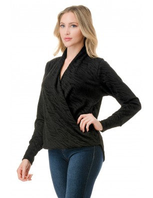 Black V-neck top